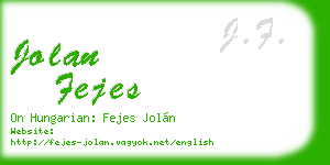 jolan fejes business card