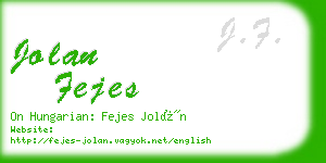 jolan fejes business card